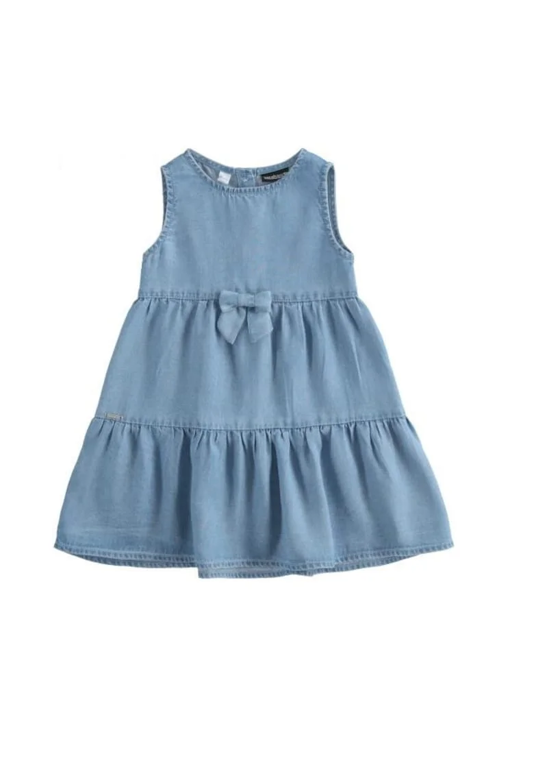 Rochie denim din in pentru fete,  0.6585, Albastru,