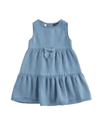 Rochie denim din in pentru fete,  0.6585, Albastru,