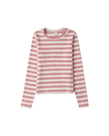 Bluza iDO din Bumbac Elastic Raiat cu Imprimeu in Dungi