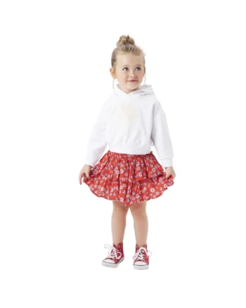 Fusta cu imprimeu floral pentru fetite ,  0.6270, Rosu