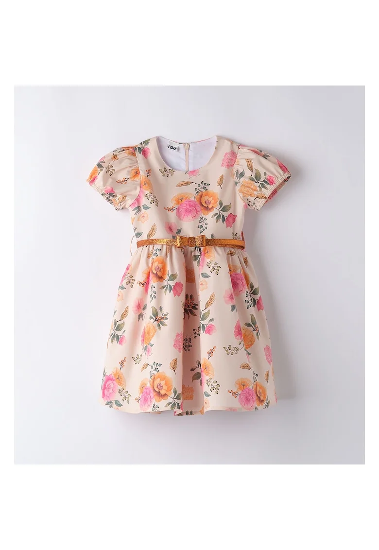 Rochie eleganta cu imprimeu floral pentru fete,  4.8320, Portocaliu