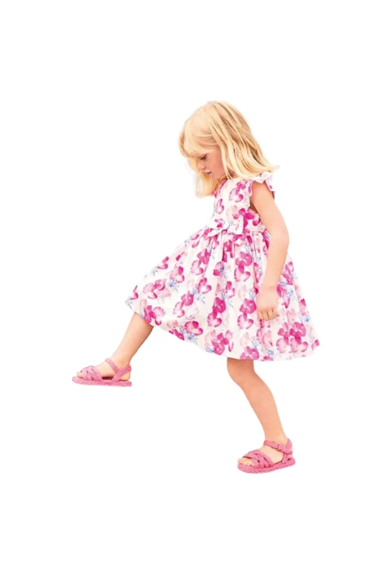 Rochie eleganta cu imprimeu floral pentru fetite,  0.6244, Roz