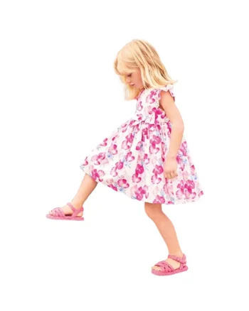 Rochie eleganta cu imprimeu floral pentru fetite,  0.6244, Roz