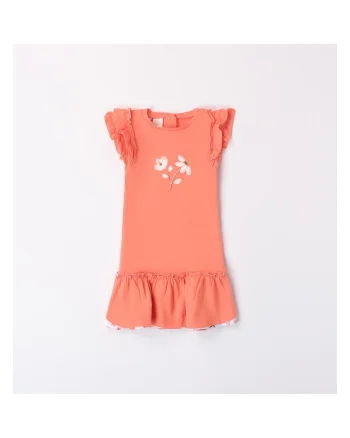 Rochie cu imprimeu floral pentru fetite,  4.8640, Portocaliu, Portocaliu