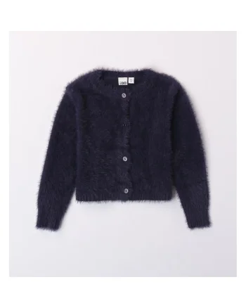 Cardigan pufos cu nasturi pentru fetite , I Do, 4.7546, Bleumarin