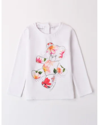 Bluza cu imprimeu grafic, Alb/Portocaliu pal/Rosu vermillion