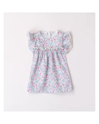 Rochie cu imprimeu floral pentru fetite,  4.8637, Multicolor, Alb/Roz/Multicolor/Albastru