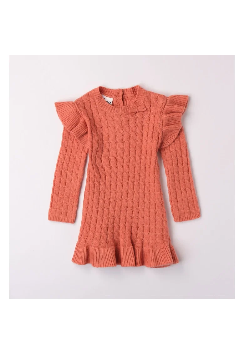 Rochie din tricot pentru fetite, I Portocaliu, Portocaliu