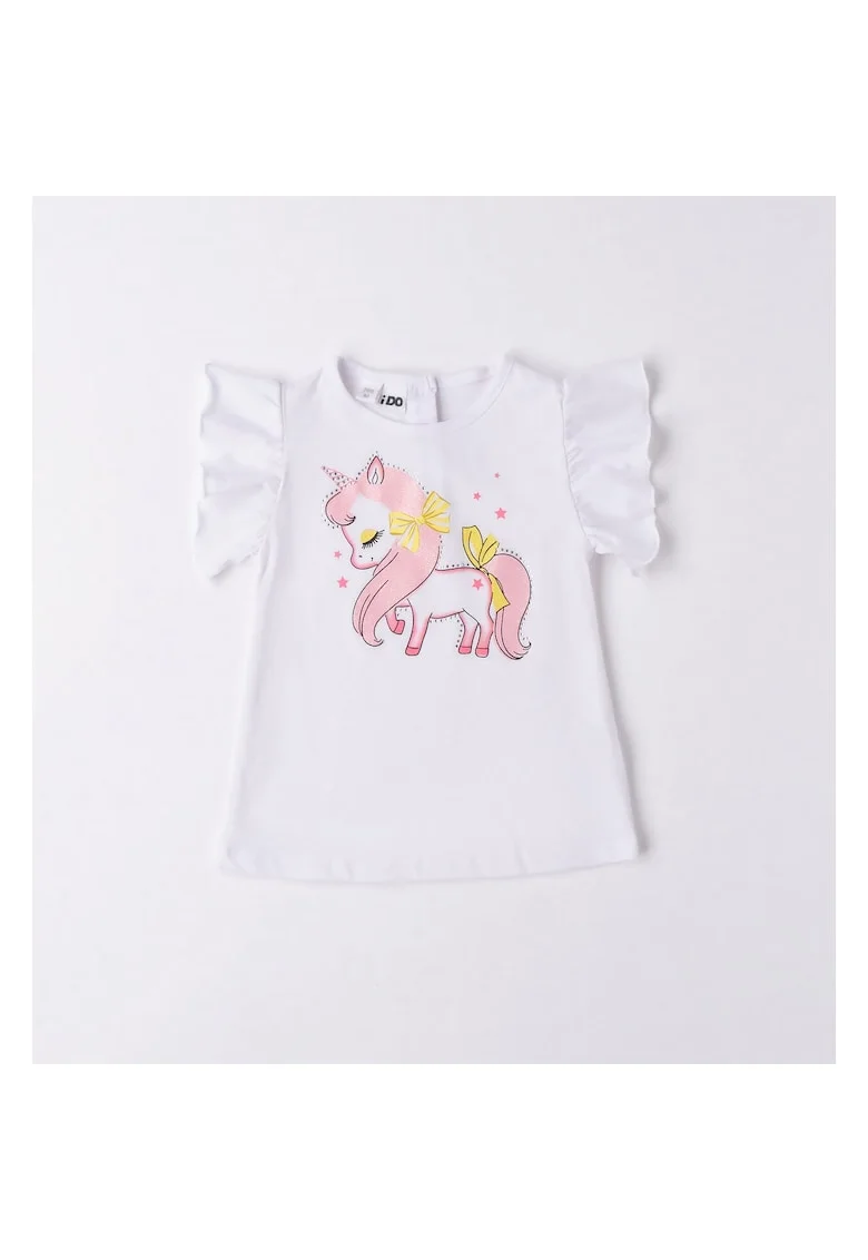 Tricou cu imprimeu Unicorn pentru fete,  4.6749, Alb/Roz