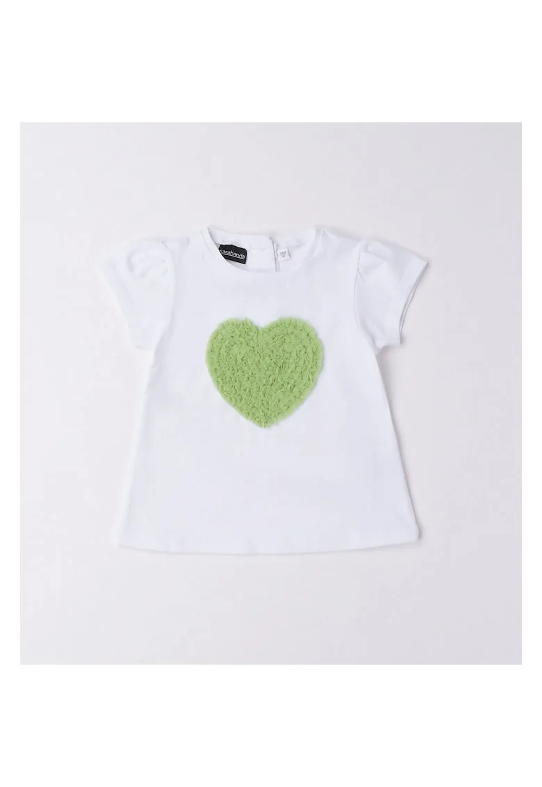 Tricou cu imprimeu pentru fete,  0.6573, Alb/Verde