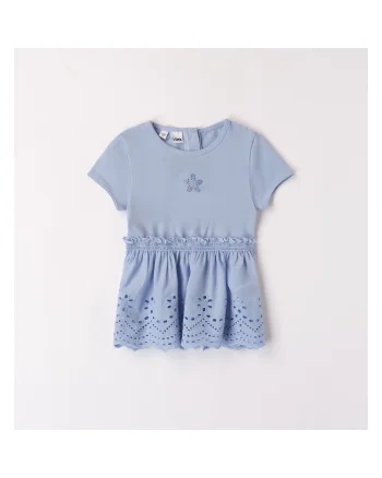 Tricou cu broderie si strasuri pentru fete,  4.8342, Bleu, Albastru
