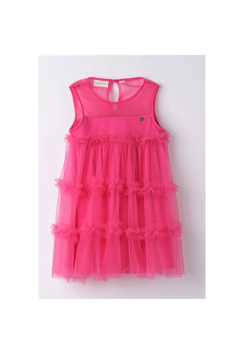 Rochie eleganta cu tull pentru fete,  0.8335, Fucsia/Roz