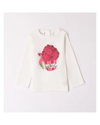 Bluza cu imprimeu floral si strasuri pentru fete,  0.A307