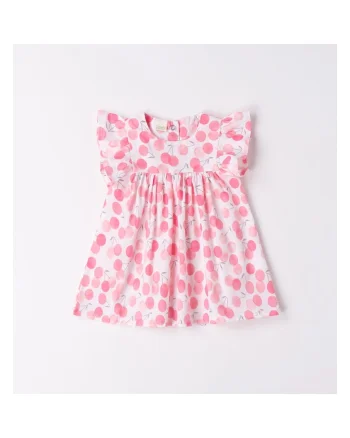 Rochie cu imprimeu pentru fete nou nascut,  4.6637, Alb/Coral