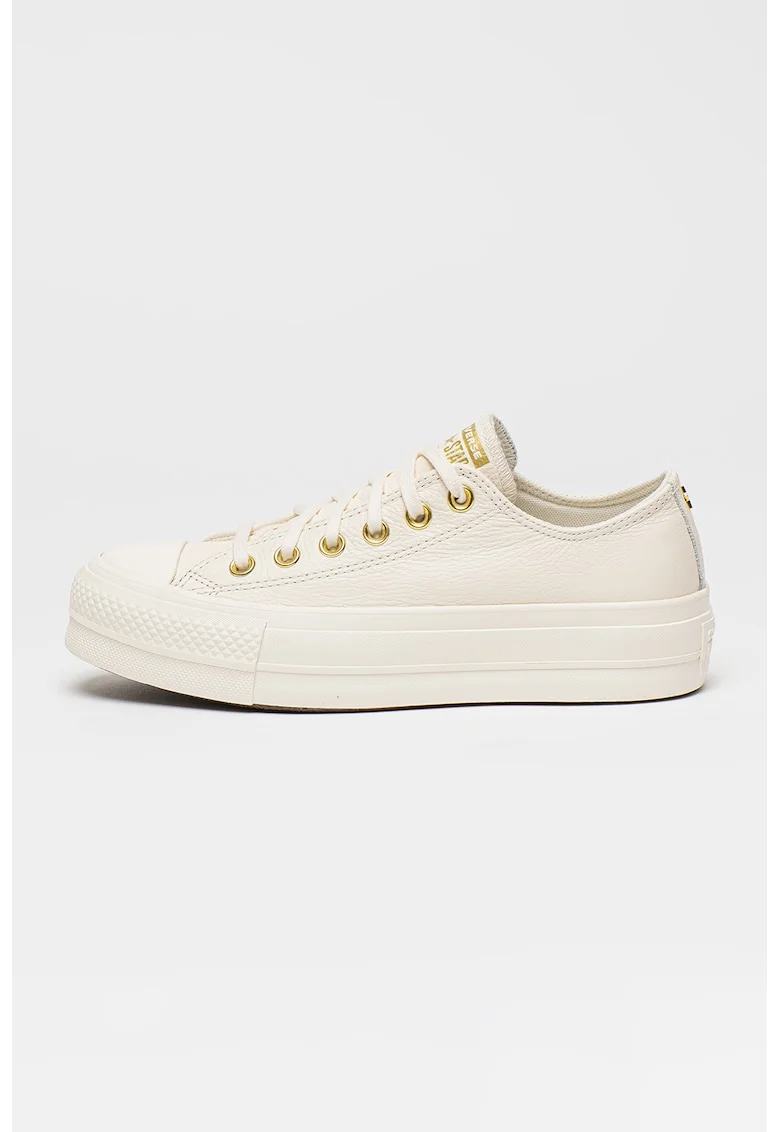 Pantofi sport din piele cu varf intarit Chuck Taylor All Star, Alb murdar