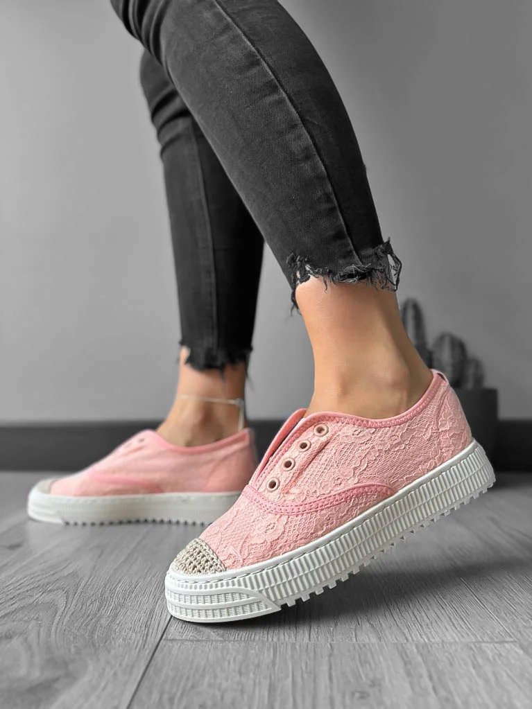 Espadrile dama casual roz Y601