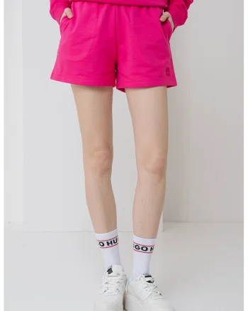 Pantaloni scurti din bumbac cu logo Ninosta, Fucsia
