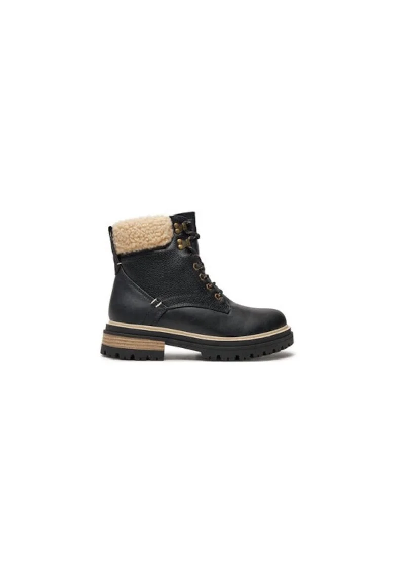 Ghete dama  304342509, Piele ecologica, Negru, Negru