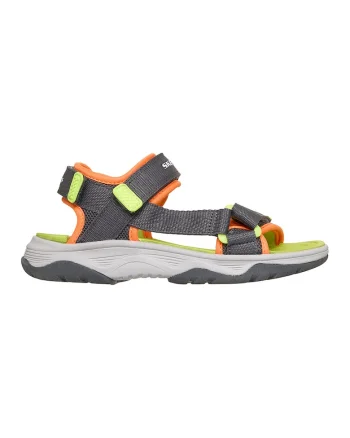 Sandale Tread Seeker wedge cu velcro, Portocaliu/Verde lime/Gri inchis