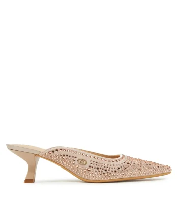 Pantofi dama,  piele naturala, roz, toc clasic