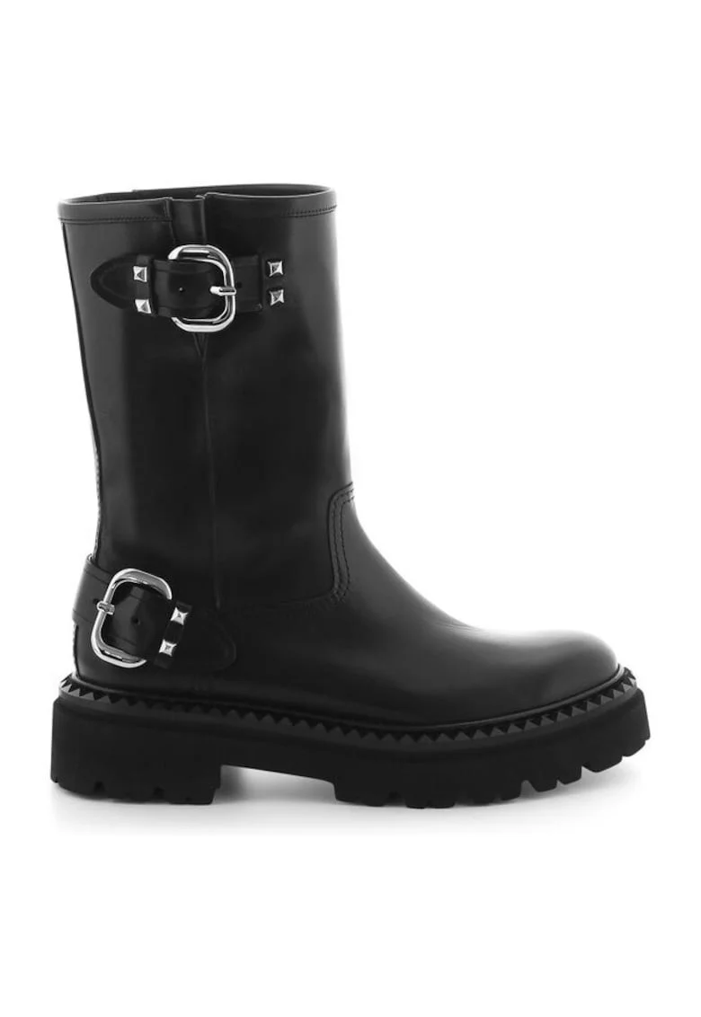 Ghete dama  304375125, Piele naturala, Negru, Negru
