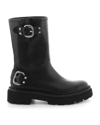 Ghete dama  304375125, Piele naturala, Negru, Negru