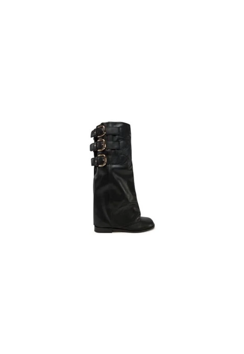 Cizme dama  305208590, Piele naturala, Negru, Negru