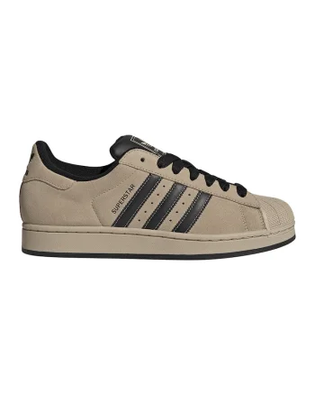 Pantofi sport Superstar II low-cut de piele intoarsa, Negru/Bej deschis
