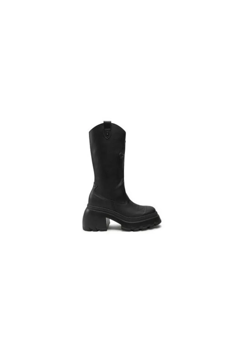 Cizme dama  304437434, Piele ecologica, Negru, Negru