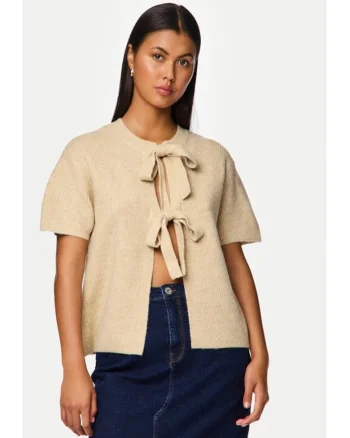 Cardigan 17156681 Bej Regular Fit, Poliester