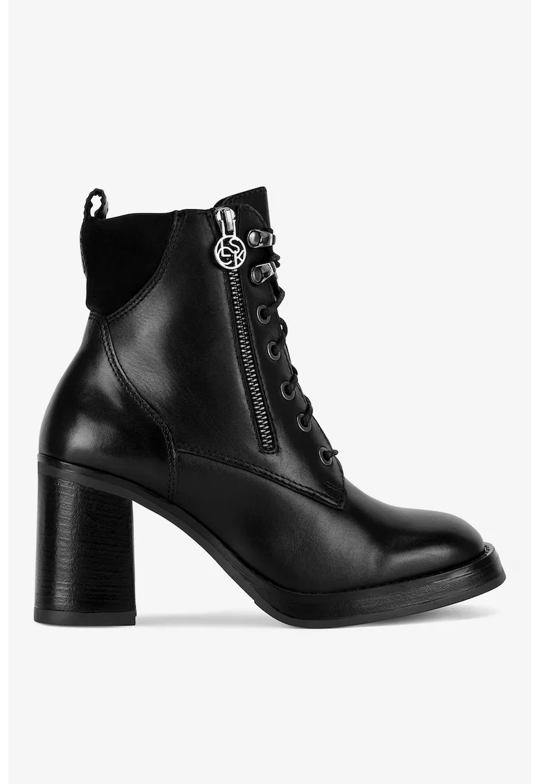 Ghete dama  5903419555602, Piele naturala, Negru, Negru