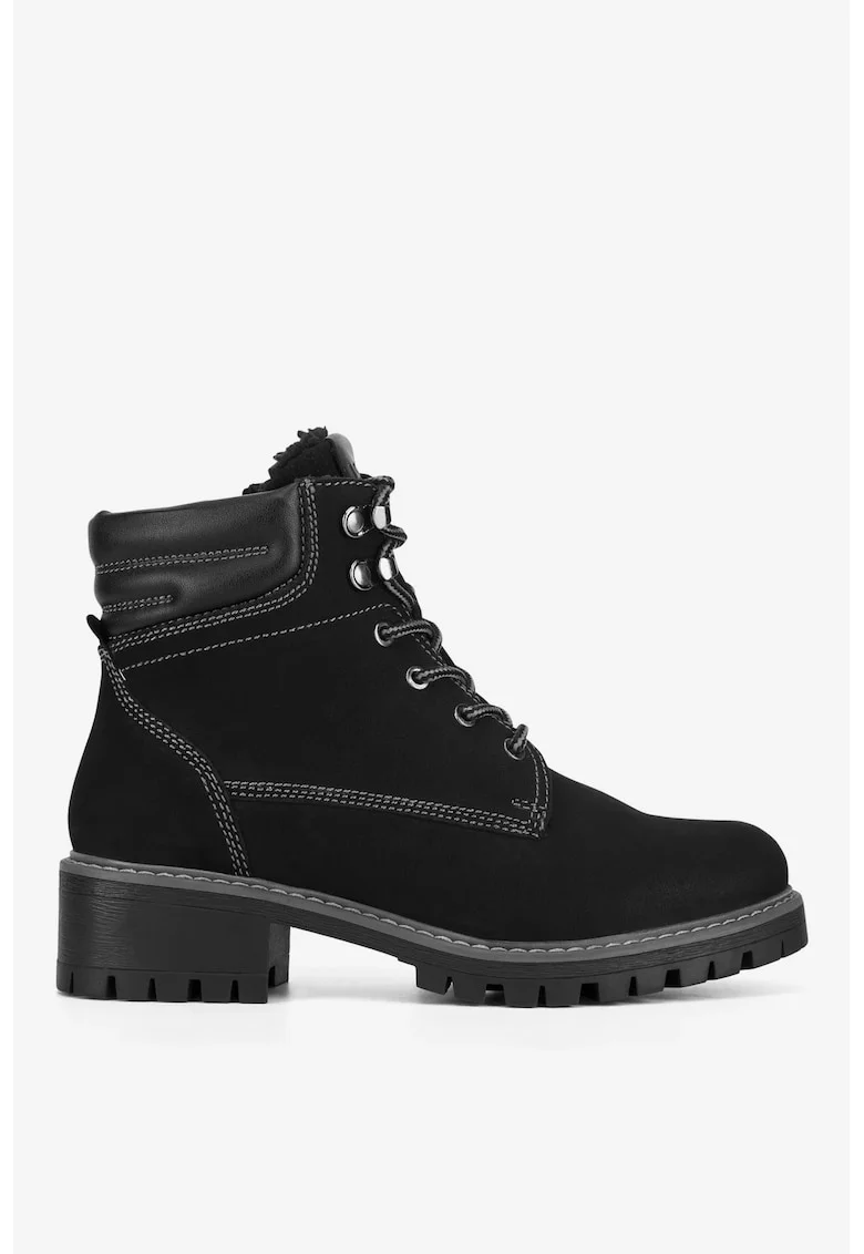 Ghete dama  5903419650178, Piele naturala, Negru, Negru