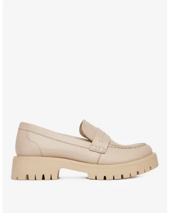 Mocasini dama  5903419772511, Piele naturala, Bej, Bej