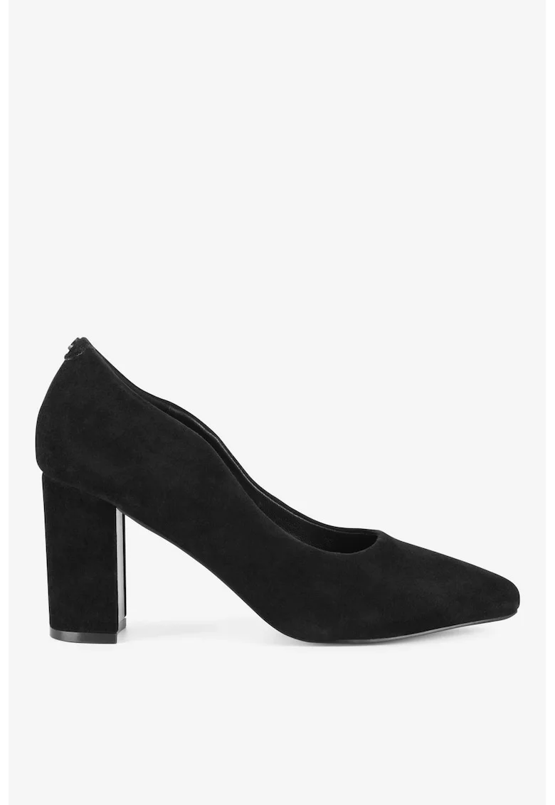 Pantofi dama  5903698049281, Piele intoarsa, Negru, Negru