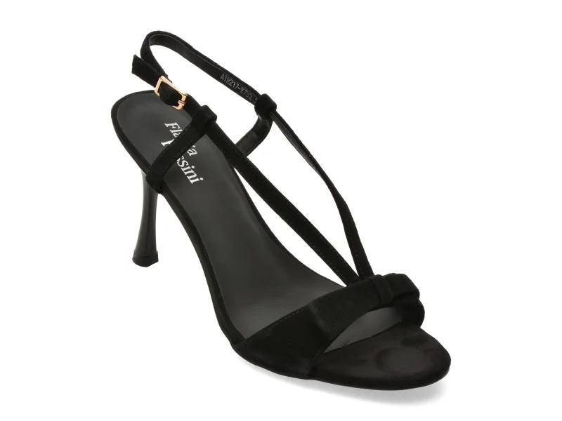 Sandale elegante FLAVIA PASSINI negre, ATH217, din piele intoarsa