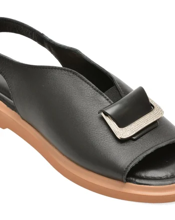 Sandale GOLD DEER negre, 2201, din piele naturala