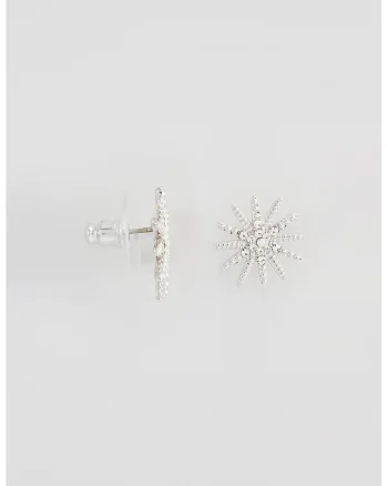 Cercei placati cu rodiu si decorati cu cristale zirconia, Argintiu