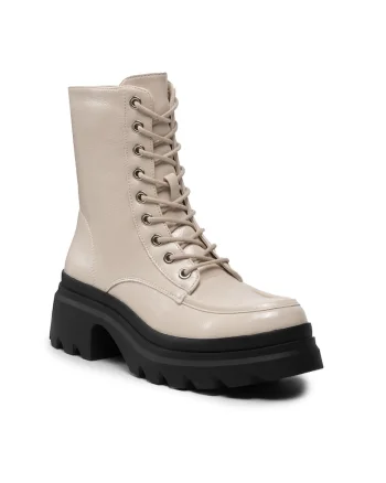 Botine dama,  301728498, Piele ecologica, Bej, Bej