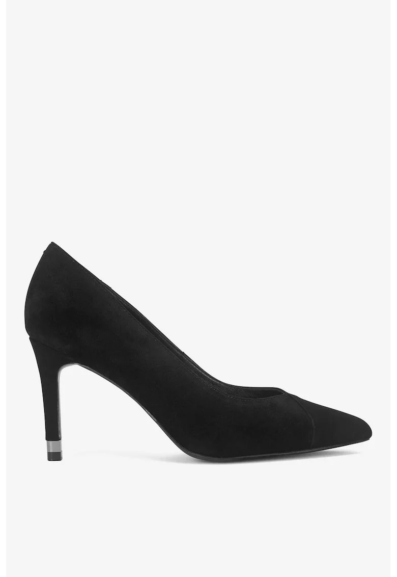 Pantofi dama  5905588777731, Piele intoarsa, Negru, Negru