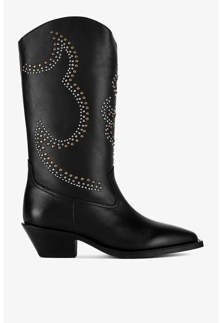 Cizme dama  5905588818366, Piele naturala, Negru, Negru