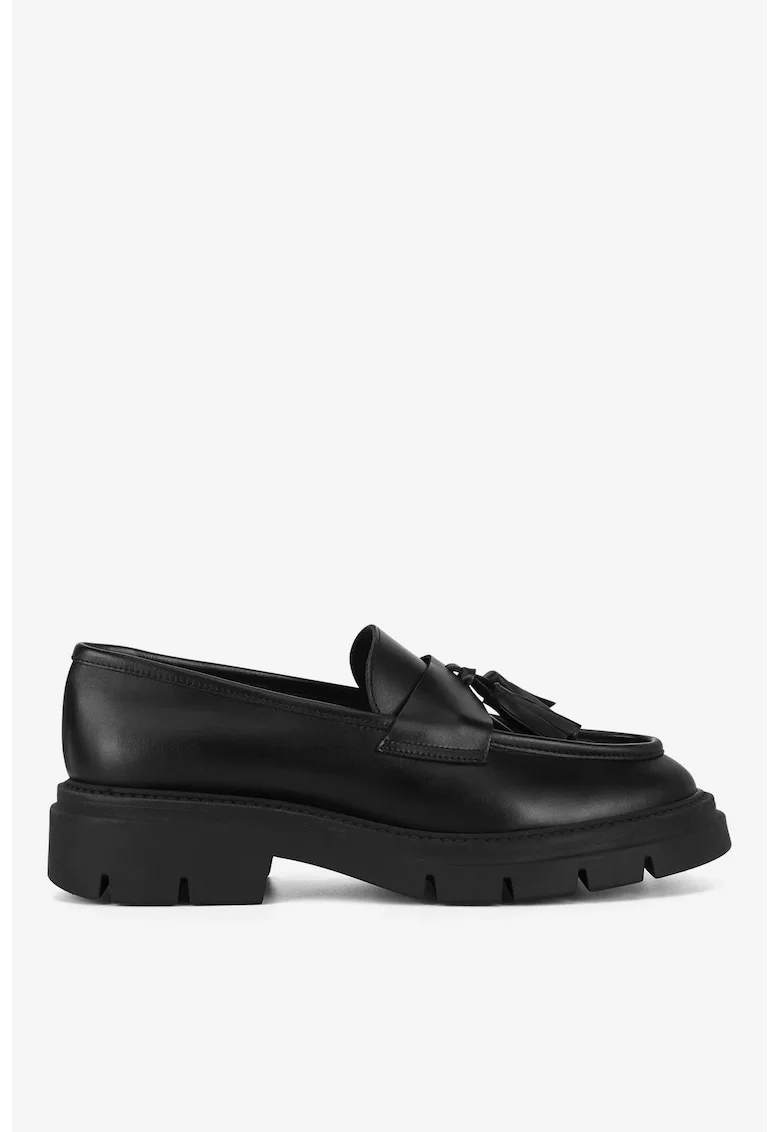 Mocasini dama  5905588856016, Piele naturala, Negru, Negru