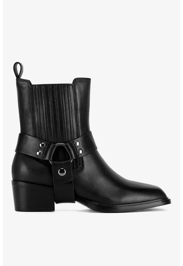 Ghete dama  5905588904717, Piele naturala, Negru, Negru
