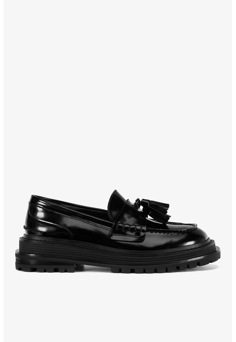 Mocasini dama  5905588904649, Piele naturala, Negru, Negru