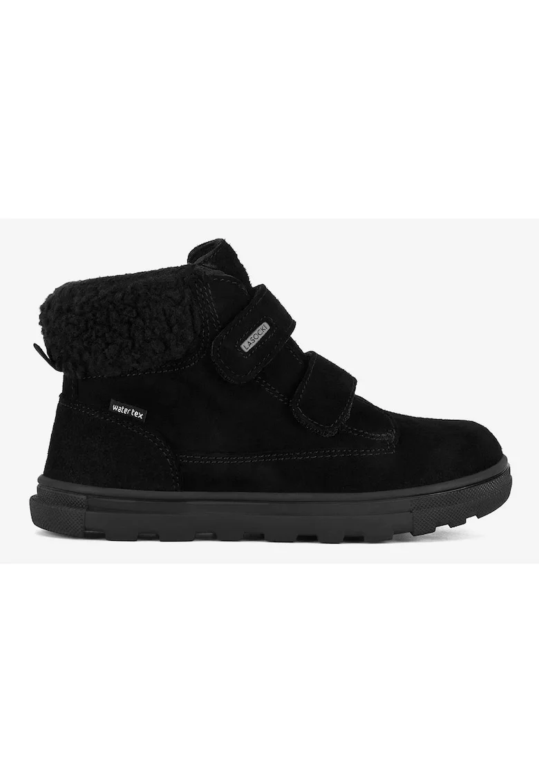 Ghete baieti  5905588906650, Piele intoarsa, Negru, Negru