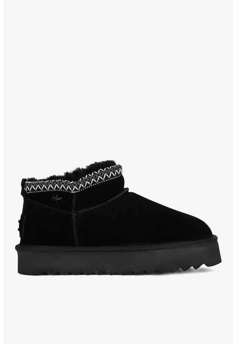 Ghete dama  5905588935179, Piele intoarsa, Negru, Negru
