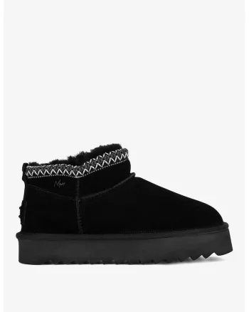 Ghete dama  5905588935179, Piele intoarsa, Negru, Negru