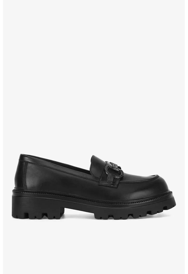 Mocasini dama  5905588940142, Piele naturala, Negru, Negru