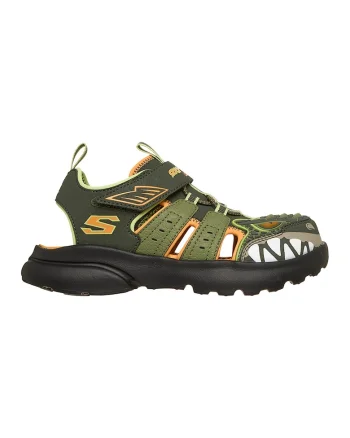 Sandale Razor Splash Raptor Quest cu LED-uri, Portocaliu deschis/Kaki inchis