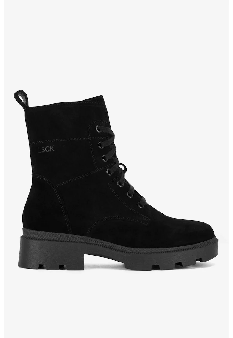 Ghete dama  5905588994695, Piele intoarsa, Negru, Negru