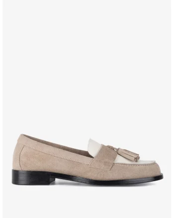 Mocasini dama  5906751018958, Piele intoarsa, Bej, Bej